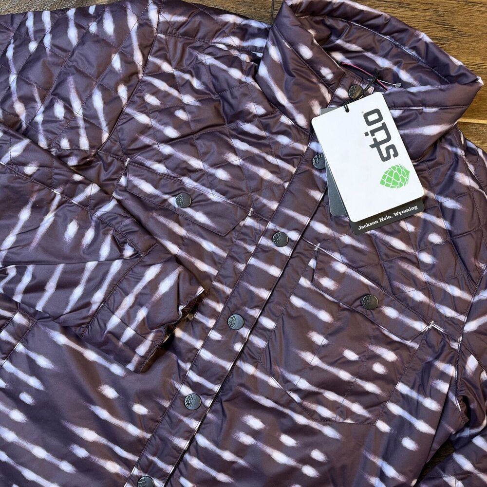NWT Stio Skycrest Insulated Snap Shirt Jacket Huckleberry Jam Women's Small $189